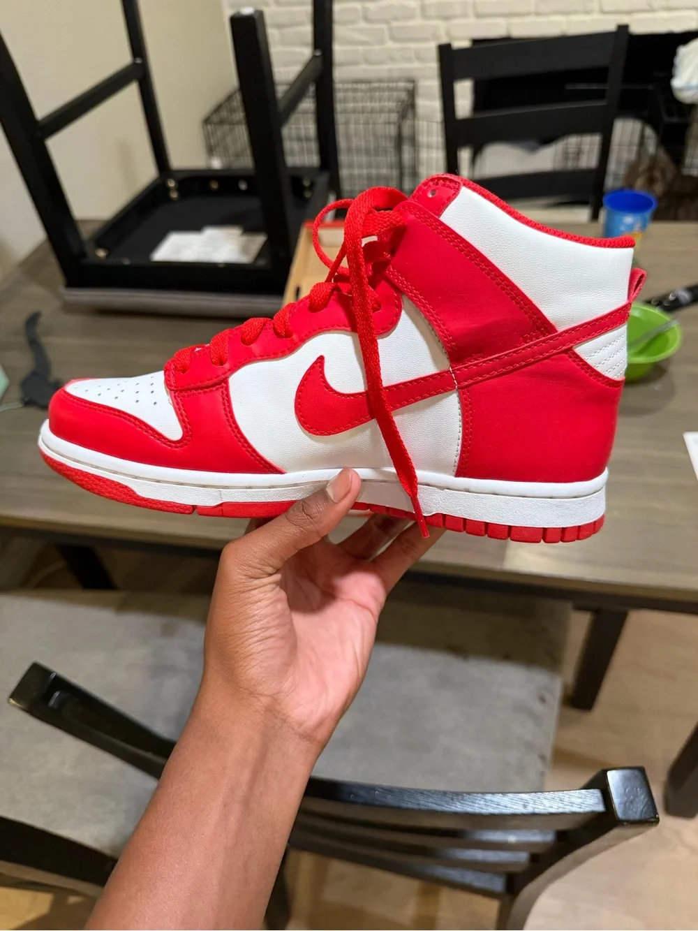 Nike Youth Red & White High-Top Sneakers - Youth Basketball Style